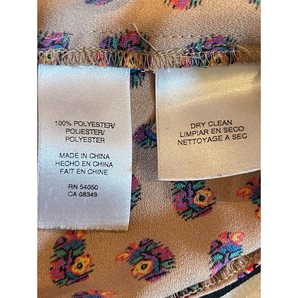 Rachel Rachel Roy Women Patterned Romper Adjustable Straps Front Button Tan SZ L - Picture 7 of 8